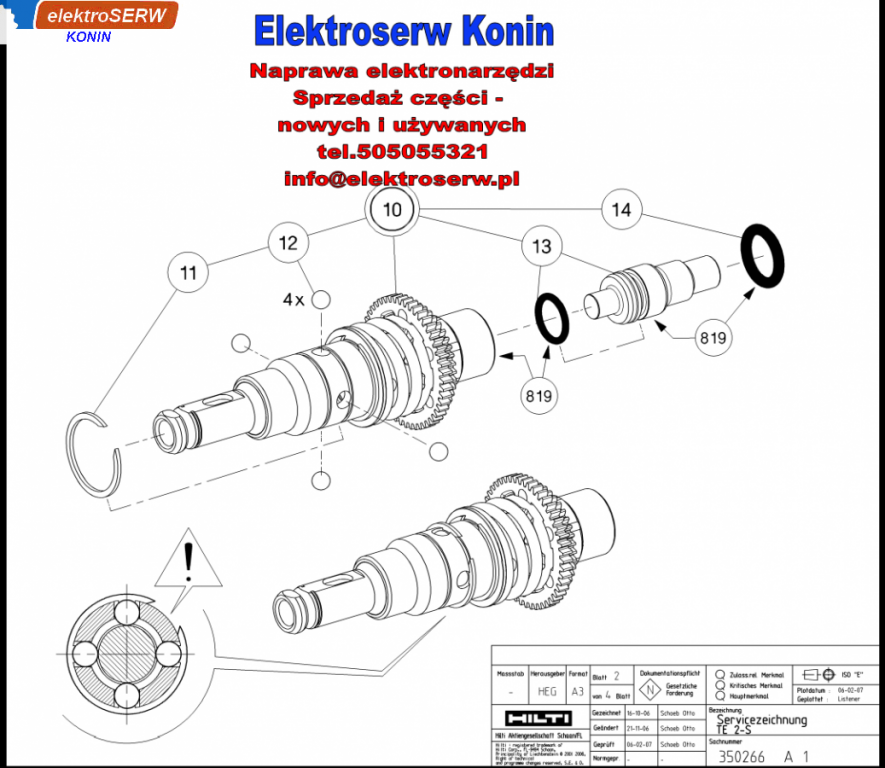 Przełącznik 100-120 V komplet do młotowiertarki HILTI TE 2-S 327620 326847