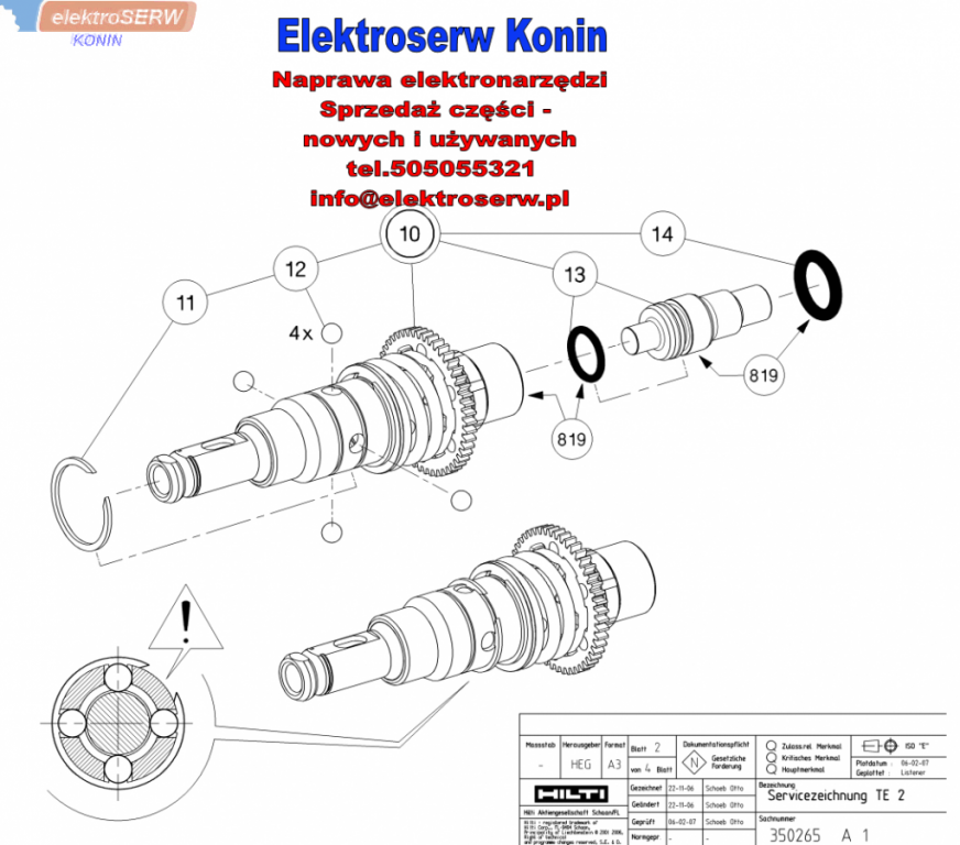 Przełącznik prędkości do młotowiertarki HILTI TE 2 327605 226892