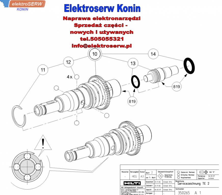 Pierścień ustalający SW30 do młotowiertarki HILTI TE 2 327605 76486