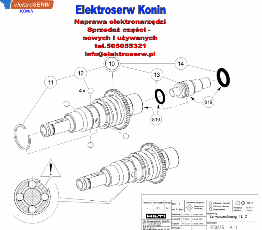Płyta nastawcza do młotowiertarki HILTI TE 2 327605 201578