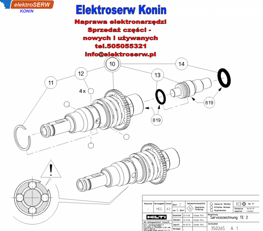Silnik TE 2 kpl 120V do młotowiertarki HILTI TE 2 327605 201580