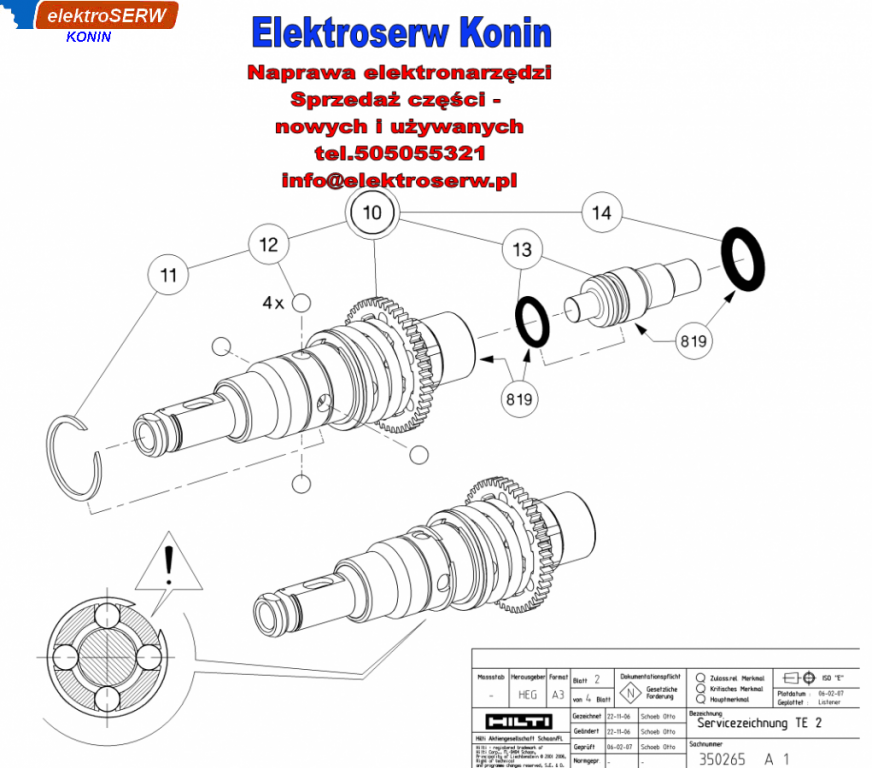 Uchwyt boczny komplet do młotowiertarki HILTI TE 2 327605 354585