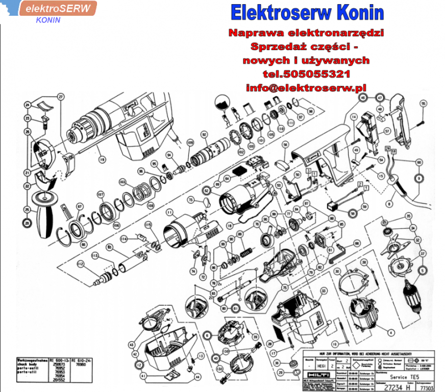 wirnik 110 / 115V do młotowiertarki HILTI TE 5 201004 201537