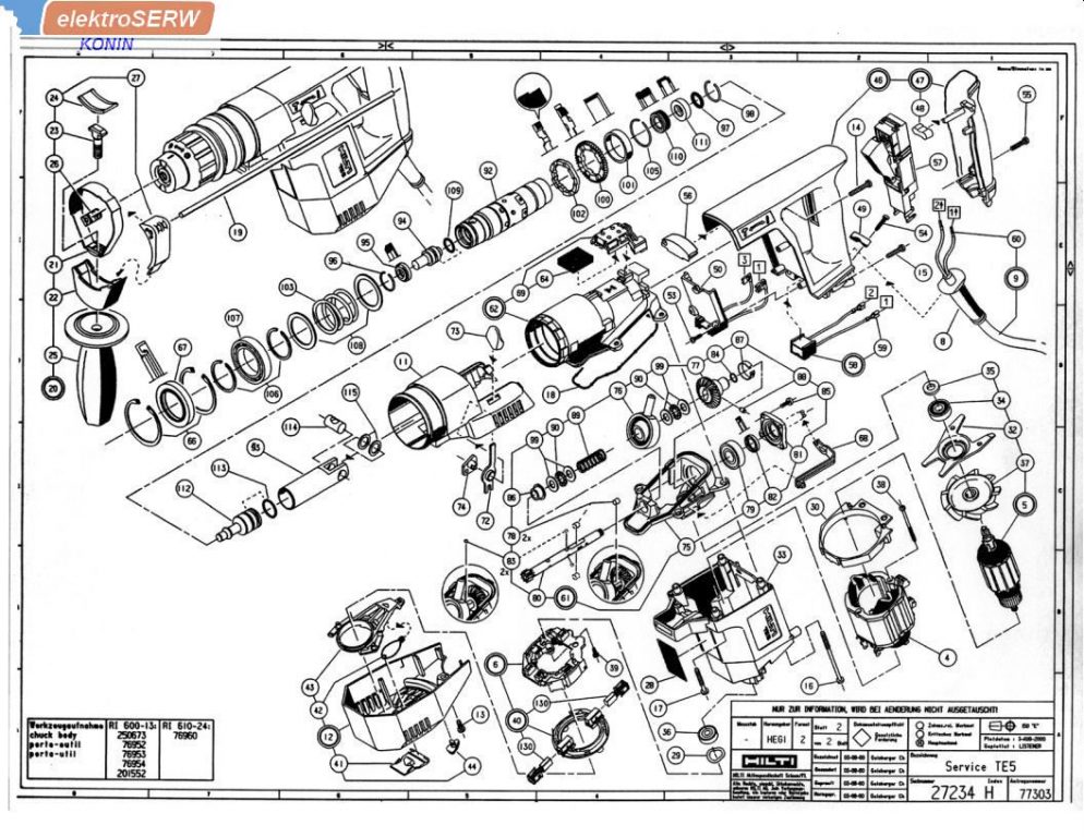 wirnik 110 / 115V do młotowiertarki HILTI TE 5 201004 201537