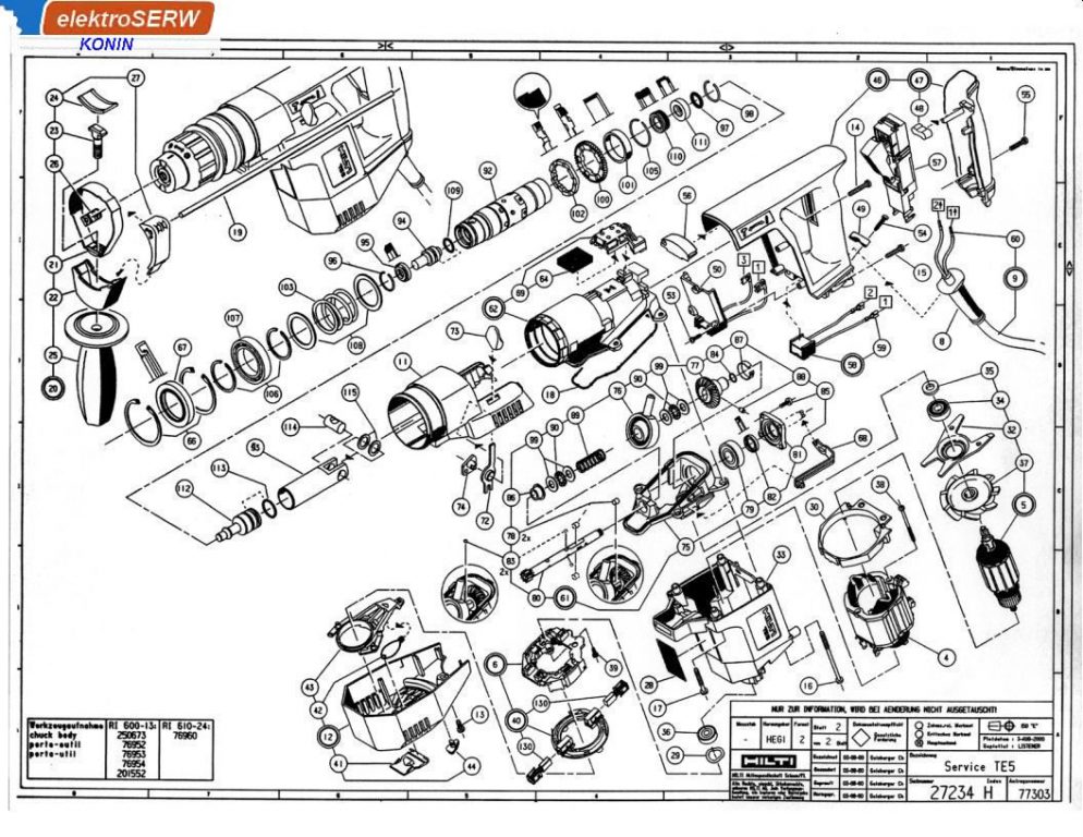 obudowa silnika TE5 do młotowiertarki HILTI TE 5 201004 201241