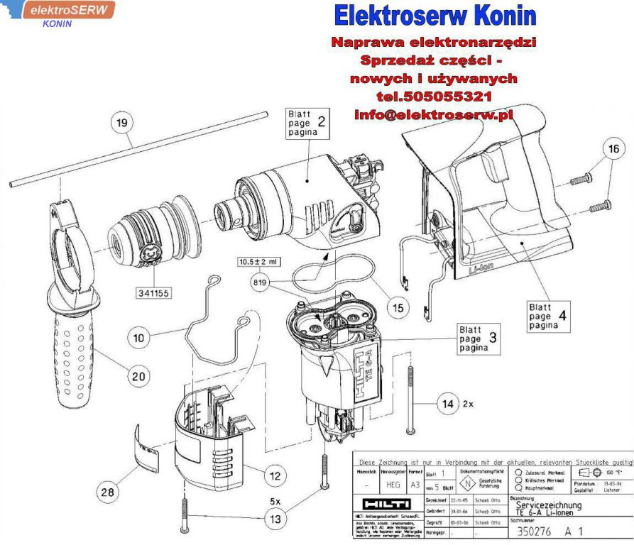 deflektor powietrza do młotowiertarki akumulatorowej HILTI TE 6-A 203330 320042