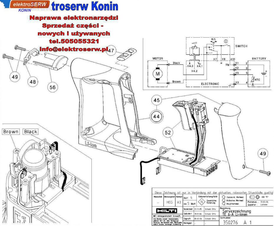 łożysko kulkowe 6X19X6 do młotowiertarki akumulatorowej HILTI TE 6-A 203330 201637