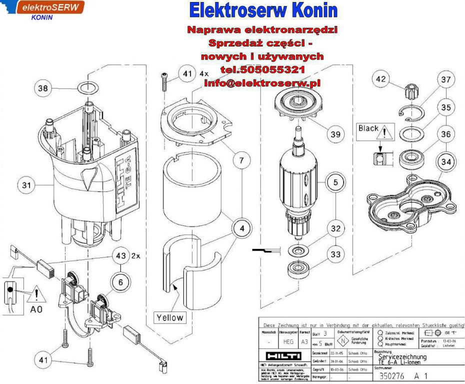 łożysko kulkowe 608 do młotowiertarki akumulatorowej HILTI TE 6-A 203330 201769