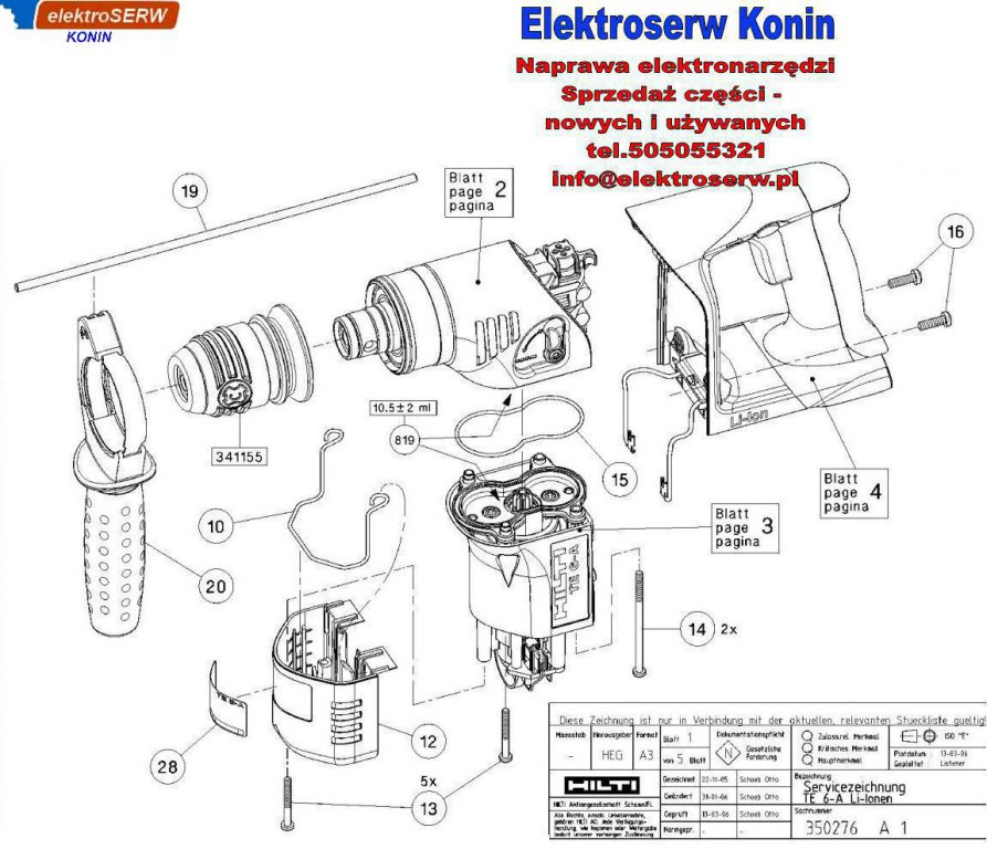 iglica 25X32X12 do młotowiertarki akumulatorowej HILTI TE 6-A 203330 320026