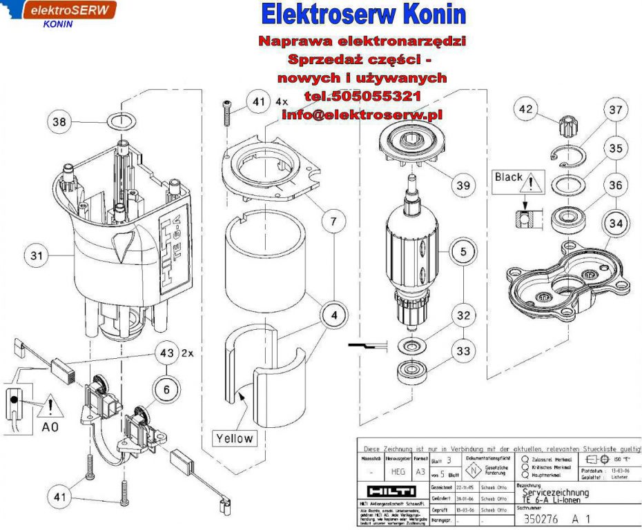 koło zębate do młotowiertarki akumulatorowej HILTI TE 6-A 203330 320008